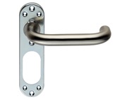Eurospec Stainless Steel Safety Lever on Inner Backplate, Satin Or Polished Stainless Steel - CSLP1190 (sold in pairs)